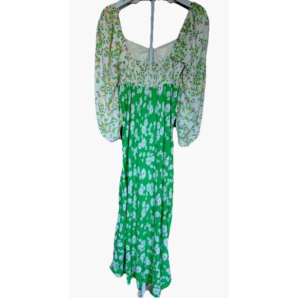 Rixo x Target Dress Women Sz 4 Daisy Smocked Milk Maid Floral Boho NWT Y2K - Picture 8 of 12